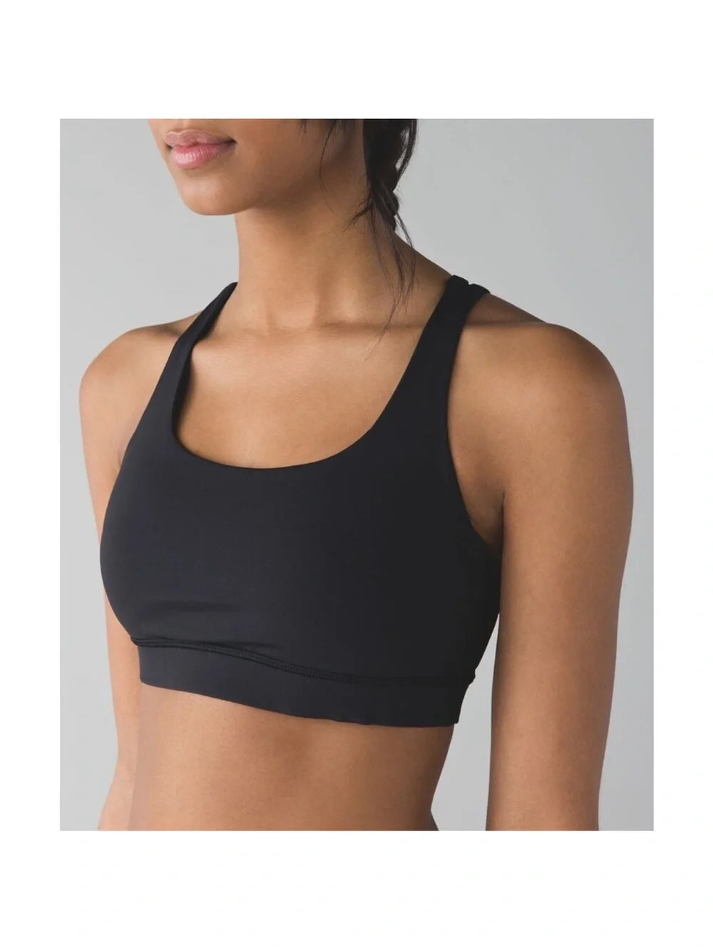 Lululemon Energy Bra Luxtreme Medium Support Strappy Sports Bra Black, size 10
